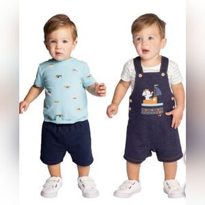 Pekkle Baby Outfit Set with Sailboat Prints